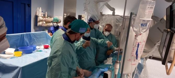 Al “Bonomo” un intervento di embolizzazione di due aneurismi cerebrali