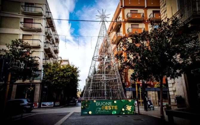 Andria, via alle festività con l’accensione dell’albero di Natale in viale Crispi