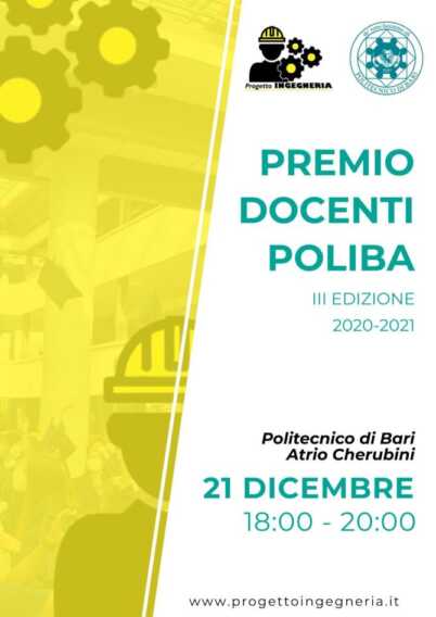 Al Politecnico di Bari si premiano i docenti con Progetto Ingegneria