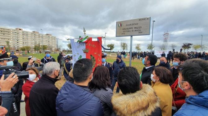 Bari. Un giardino intitolato a Giuseppe Mizzi, vittima innocente di mafia