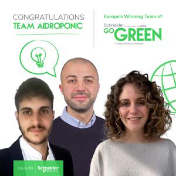 Il team italiano AIDROPONIC vince in Europa la competizione internazionale per universitari Schneider Go Green – e va alle finali mondiali