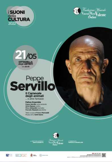 ”Il Carnevale degli animali”: alla Cittadella degli artisti a Molfetta il concerto-reading con Peppe Servillo