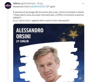 Galleria foto 'Alessandro Orsini al Giffoni Film Festival. Ed è polemica' - foto 1