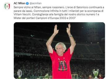 Galleria foto 'Milan in lutto, è morto l’ex portiere Villiam Vecchi' - foto 1
