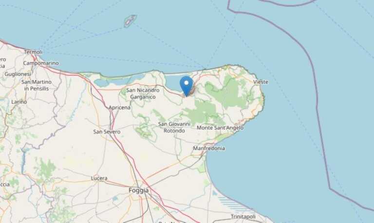 Scossa di terremoto avvertita sul Gargano: epicentro a Cagnano Varano