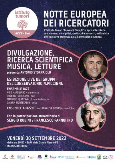 Galleria foto 'Musica e cultura per la prevenzione: la Notte europea della ricerca all’Istituto tumori di Bari' - foto 1