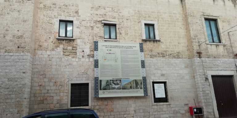 Barletta, attesa per l’inaugurazione dell’Archivio di Stato. Grimaldi: «Aprirà a ottobre»