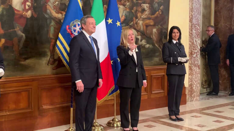 Galleria foto 'La cerimonia della campanella, passaggio di consegne Draghi-Meloni' - foto 1