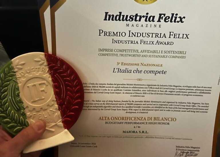 Galleria foto 'A Maiora il premio “Industria Felix”: è tra le 203 imprese più competitive e affidabili d’Italia' - foto 1