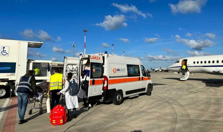 Brindisi, 21enne in pericolo di vita: trasportato a Bologna con un Falcon 900 dell’Aeronautica militare