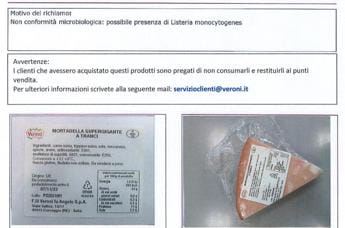 Galleria foto 'Listeria nella mortadella, richiamati diversi lotti' - foto 1