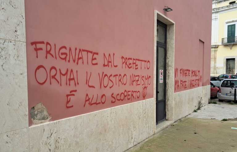 Foggia, scritte contro sindacati e governo sui muri della Cgil e delle scuole