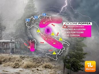 Galleria foto 'Super maltempo con venti da uragano, ciclone Poppea si abbatte sull’Italia' - foto 1