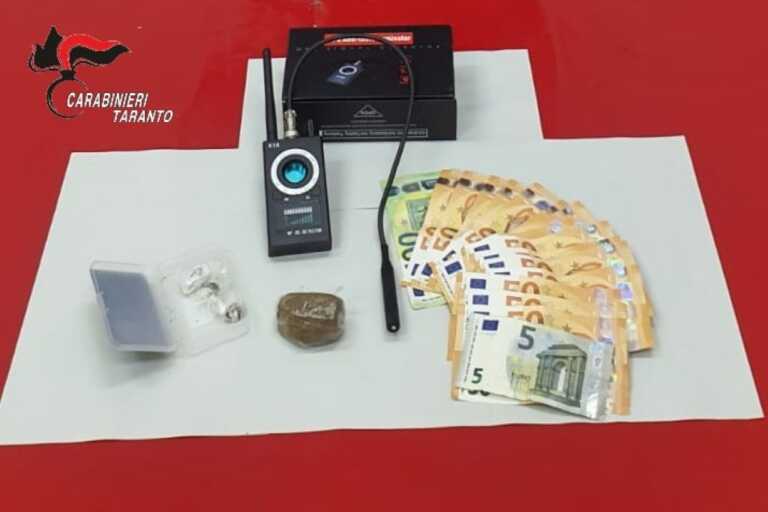 Nasconde in casa droga e uno scanner per individuare microspie: arrestato 30enne a San Giorgio Jonico