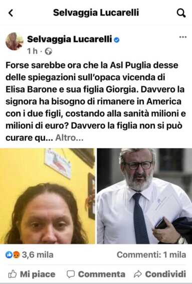 L’attacco di Selvaggia Lucarelli alla mamma della piccola Giorgia: “ha davvero bisogno di restare in America?