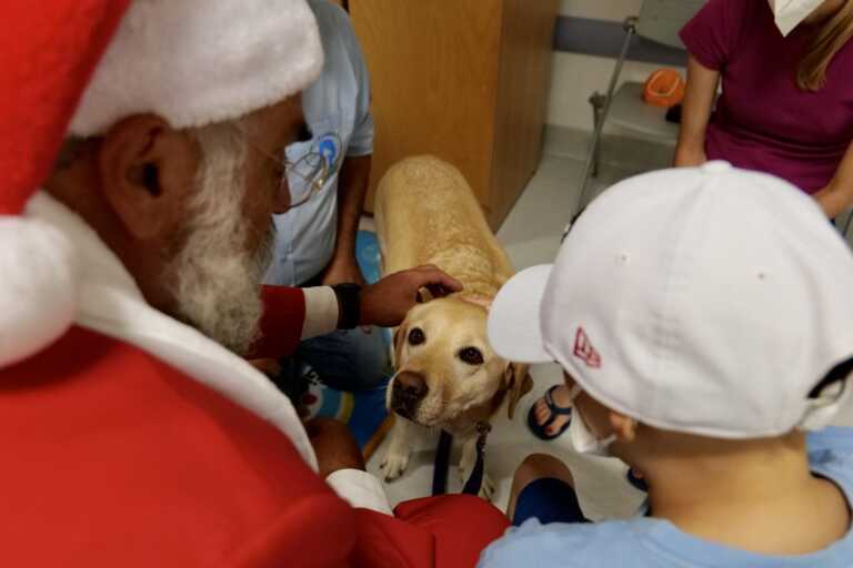 Pet therapy nel reparto di Oncoematologia pediatrica del Policlinico: il regalo del Babbo Natale Barese – VIDEO