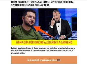 Galleria foto 'Sanremo 2023, “no a Zelensky”: 40mila firme per petizione Byoblu in poche ore' - foto 1