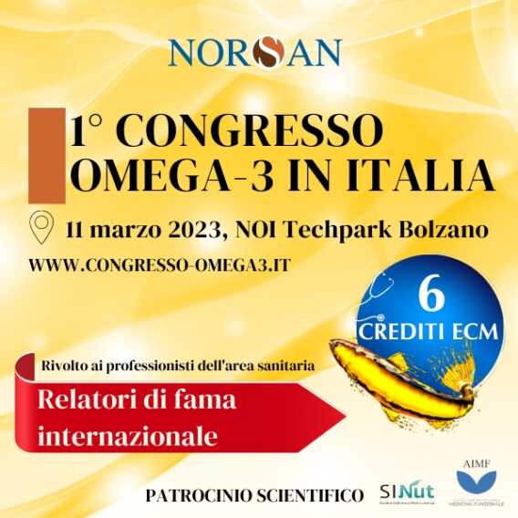 L’11 marzo il primo Congresso in Italia sugli acidi grassi omega-3 L’11 marzo il primo Congresso in Italia sugli acidi grassi omega-3