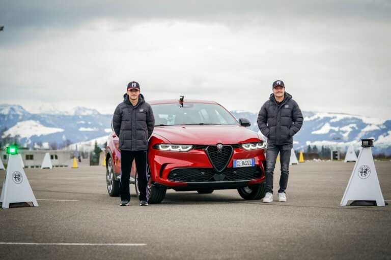 Bottas e Guanyu alla guida dell’Alfa Romeo Tonale plug-in hybrid Q4