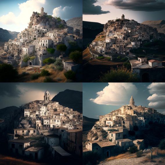 Il sogno della Basilicata riprodotto dall’intelligenza artificiale Midjourney