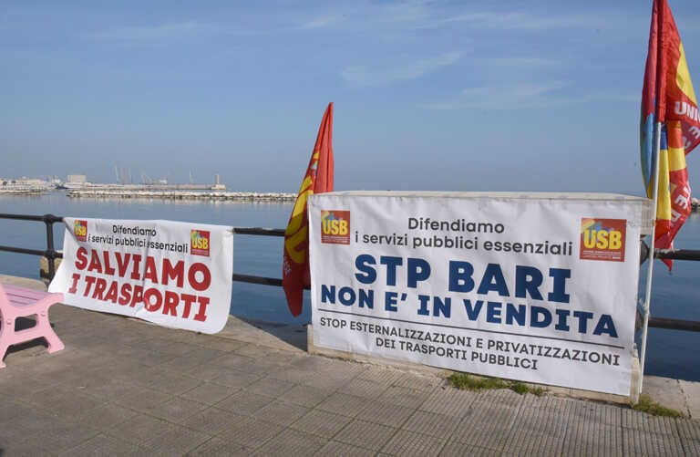 Sciopero del trasporto pubblico locale: a Bari un presidio davanti al Palazzo della provincia – VIDEO