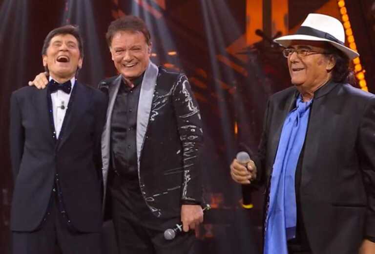 Sanremo, sorpresa per Al Bano: una torta per i suoi “4 volte 20 anni”. E lui fa le flessioni