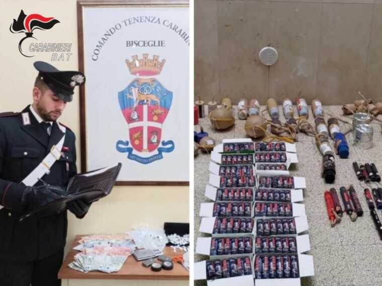 Nascondevano droga ed esplosivi in casa: in manette madre e figlio a Bisceglie