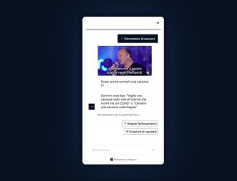 Sanremo, in occasione del festival arriva da Indigo.ai il chatbot ‘fantacantautore’