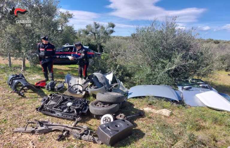 Galleria foto 'Sorpresi in otto a smontare due auto rubate nelle campagne di Palo del Colle: arrestato 50enne foggiano' - foto 1