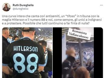 Galleria foto 'Derby Lazio-Roma, tifoso con maglia ‘Hitlerson 88’: indaga la Digos' - foto 1