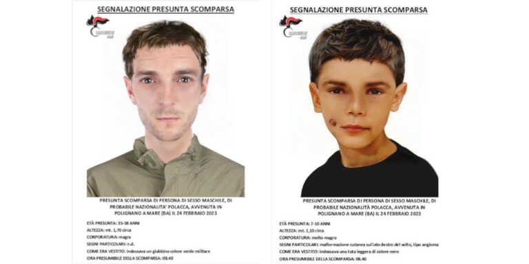 Uomo e bambino segnalati e scomparsi su una scogliera di Polignano: ricostruiti gli identikit