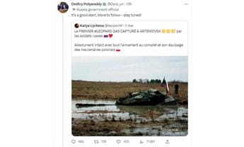 Galleria foto 'Ucraina-Russia, Mosca: “Preso il primo tank Leopard”. Ma la foto è fake' - foto 1