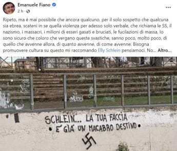 Galleria foto 'Viterbo, svastica e scritta contro Elly Schlein' - foto 1
