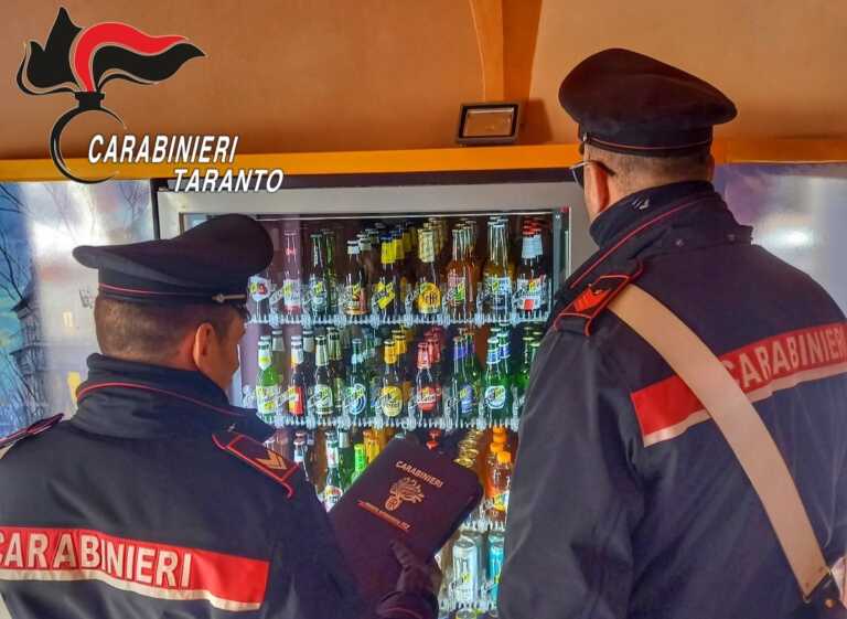 Bevande alcoliche erogate senza accertare l’età degli avventori: sequestrati due distributori a Massafra