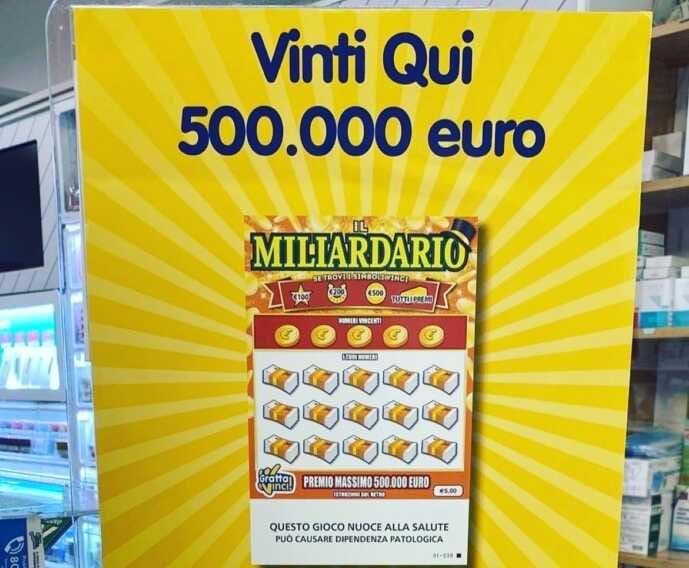 Gratta e vince 500mila euro con “Il Miliardario”: la fortuna bacia Cassano delle Murge