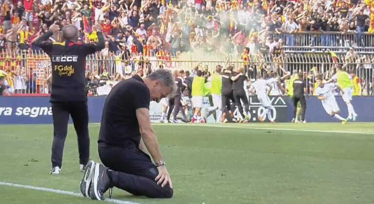 Lecce, Baroni si gode la salvezza: «Un’impresa, ora facciamo festa. Il rinnovo? Ci penseremo dopo Bologna»