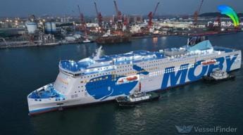 Trasporti, la Moby Fantasy lascia gli ormeggi dalla Cina alla volta dell’Italia