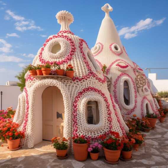 La Puglia all’uncinetto, le immagini create con l’intelligenza artificiale per curare la nostalgia – FOTO