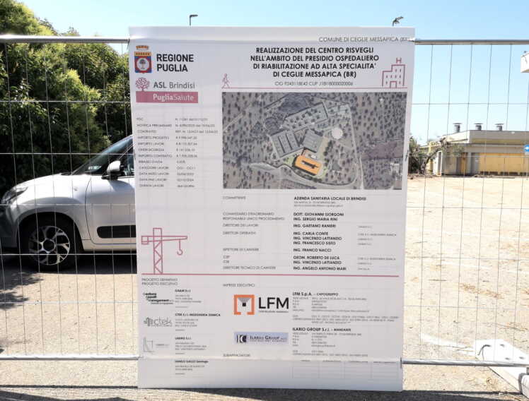 Ceglie Messapica, parte il cantiere per il Centro risvegli: «Sarà un’eccellenza per tutto il Mezzogiorno»