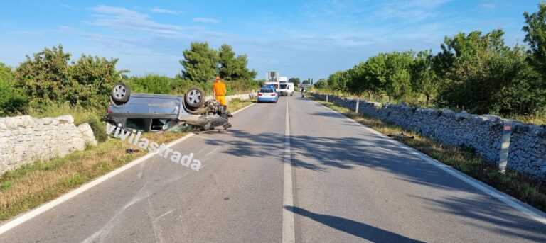L’auto si ribalta e finisce contro un muretto a secco tra Turi e Putignano: un ferito in codice rosso