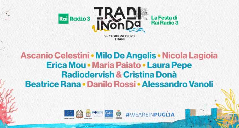 Trani InOnda: parole e musica con la festa di Rai Radio3. Tra gli ospiti Radiodervish, Ascanio Celestini e Nicola Lagioia