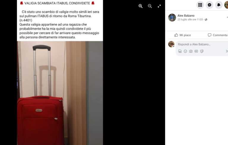 Scambio di bagagli sul bus: «Itabus ci ha lasciato soli»