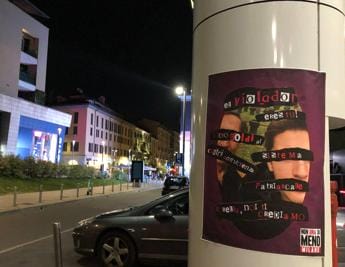 Galleria foto 'Milano, “stupratori siete voi”: affissi poster sotto studio legale dei La Russa' - foto 1