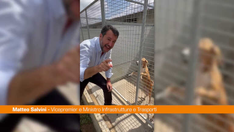 Salvini visita canile “Importante aprire le porte ai cuccioli”
