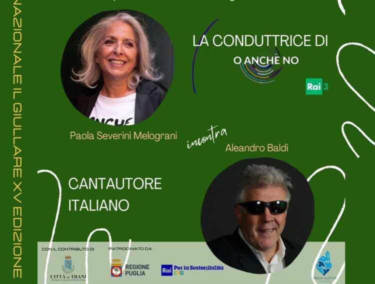 Trani, “Parole e musica” con Aleandro Baldi e la giornalista Melograni al festival “Il Giullare”