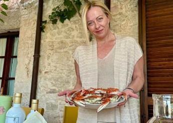 Galleria foto 'Meloni in vacanza, pranzo a base di granchio blu e auguri agli sposi' - foto 1