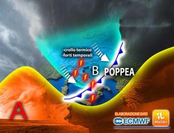 Galleria foto 'Meteo oggi Italia, maltempo con ciclone Poppea e crollo temperature' - foto 1
