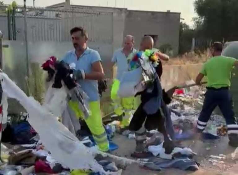 “Sacchetto selvaggio” in zona San Giorgio a Bari: maxioperazione di pulizia da parte dell’Amiu – VIDEO