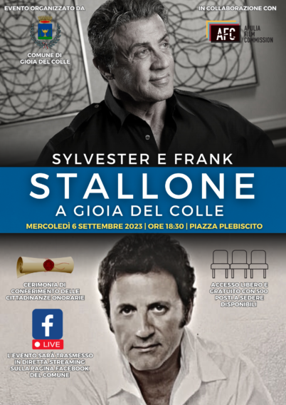 Galleria foto 'Sylvester Stallone ritorna alle origini: a Gioia del Colle, con il fratello Frank, per ricevere la cittadinanza onoraria' - foto 2