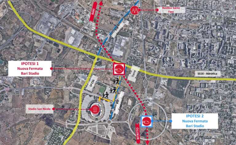 Ok da Rfi per la fermata “Stadio” sulla linea ferroviaria Bari-Bitritto: migliora la viabilità per eventi e partite